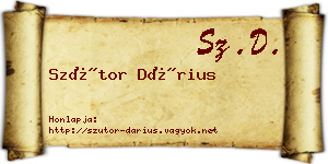 Szútor Dárius névjegykártya